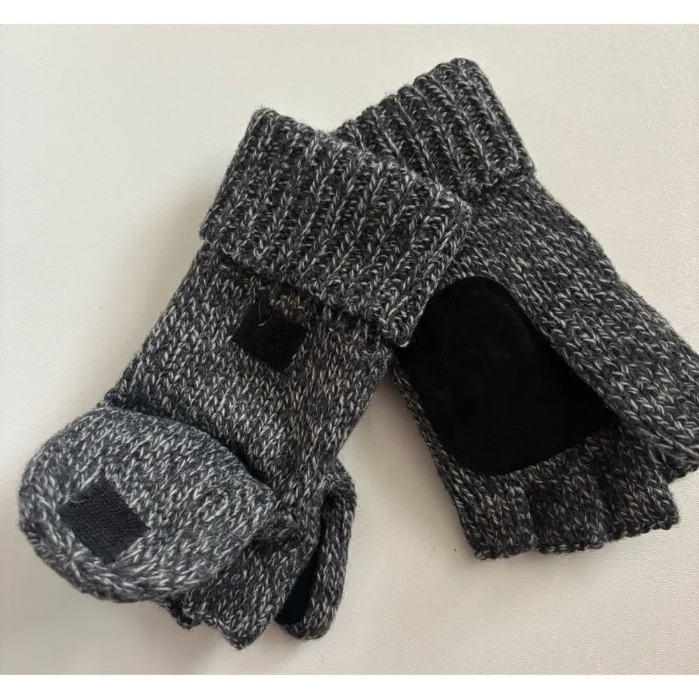 OMECHY Winter Knitted Fingerless Wool Gloves Thermal Insulation Mittens ~ Unisex